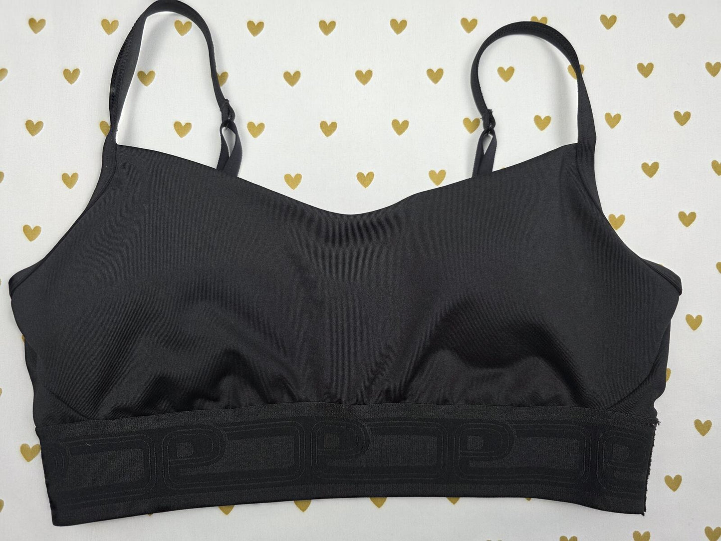 Victorias Secret Pink Black MEDIUM Bralette Bra Top Tank Sports BRa