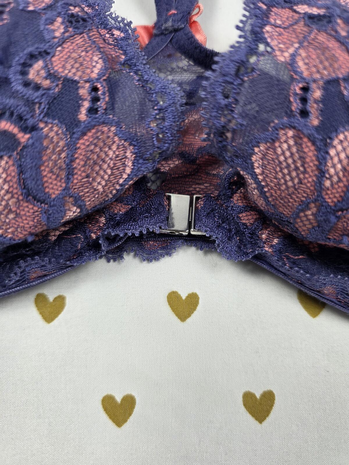 ADORE ME Lace Front Close Racerback Bra Push Up Lightly Lined 32D