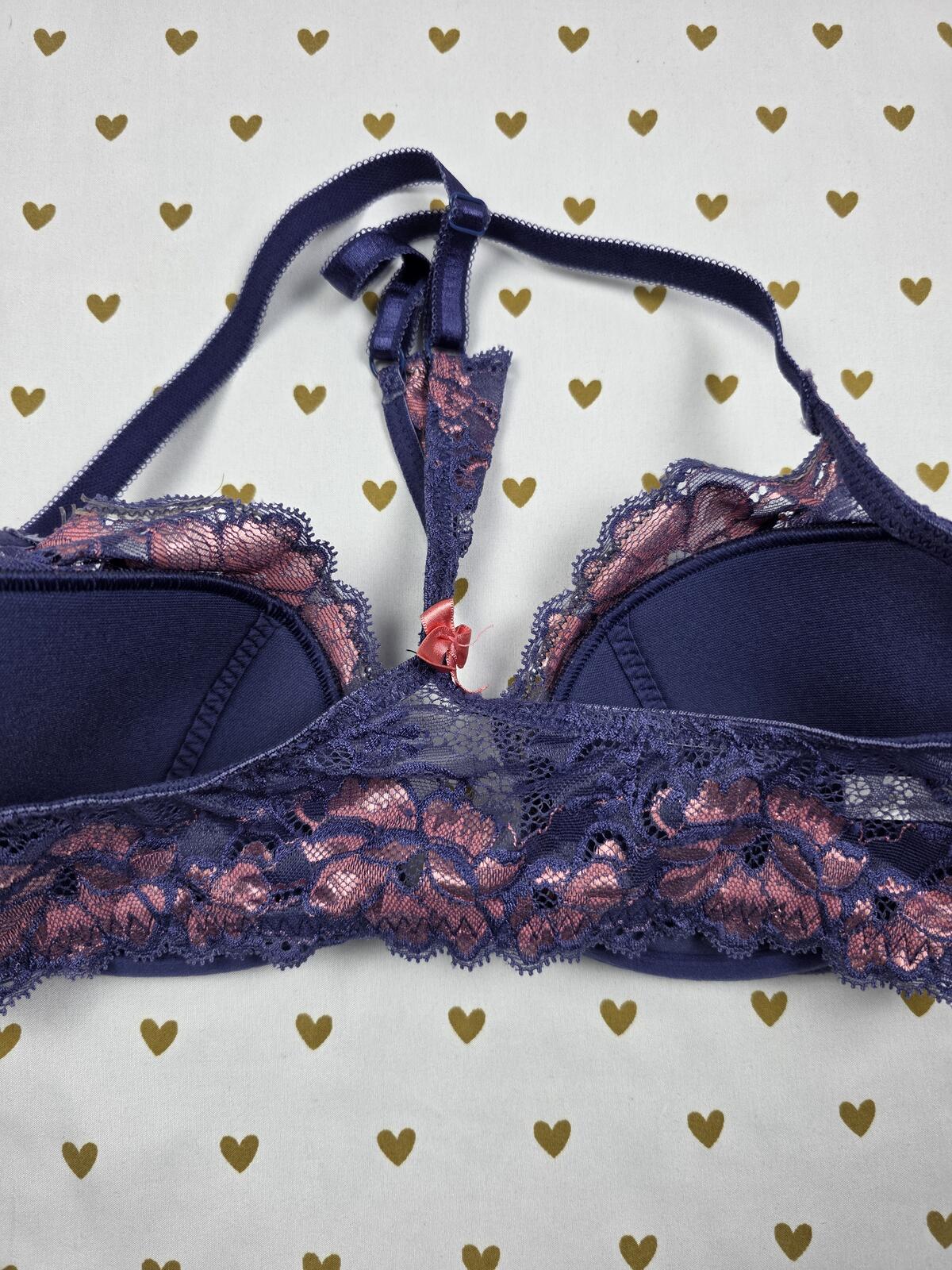 ADORE ME Lace Front Close Racerback Bra Push Up Lightly Lined 32D