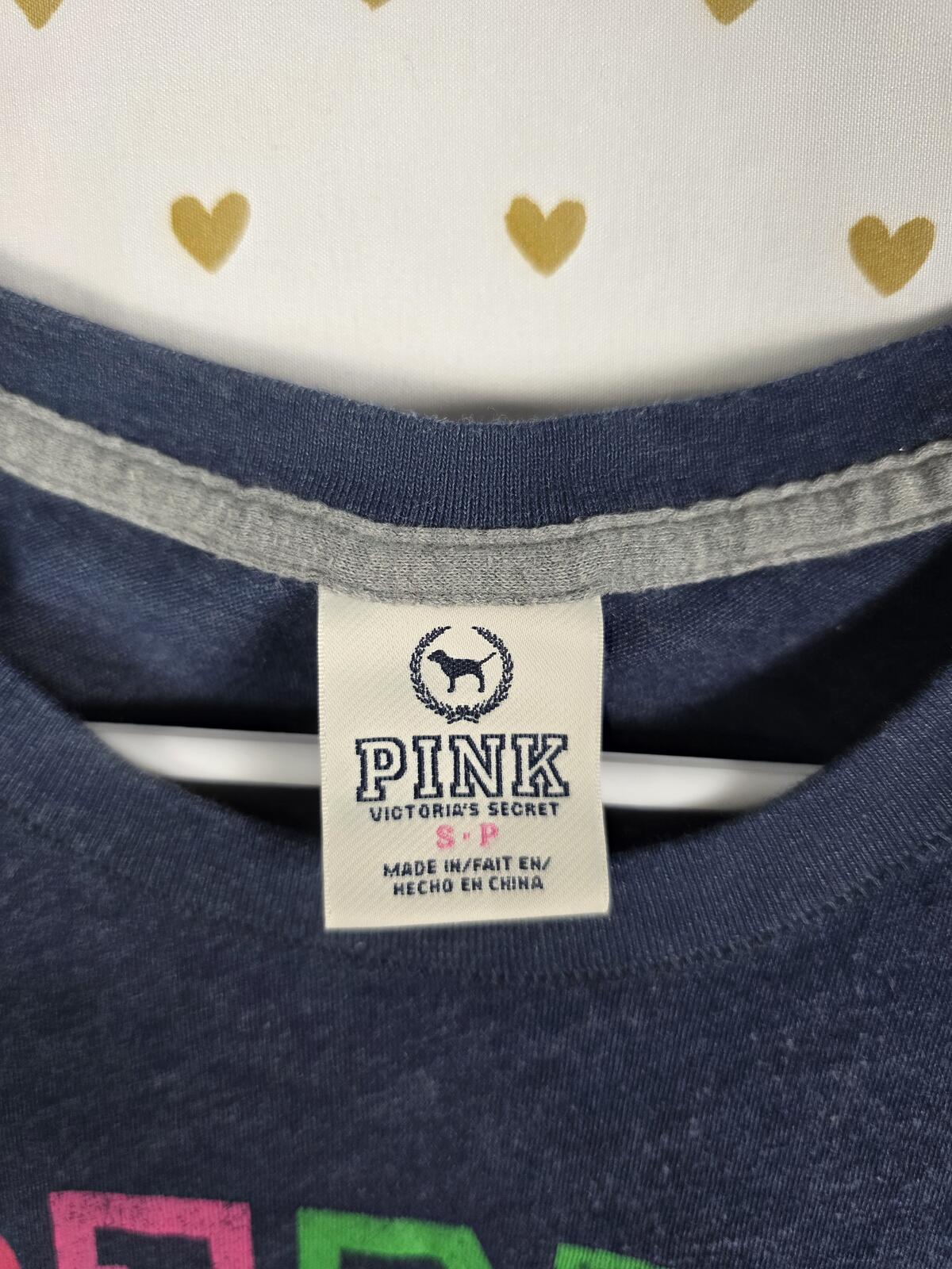 Victorias Secret PINK Vintage Y2k PEACE SMALL Blue HTF Tee shirt