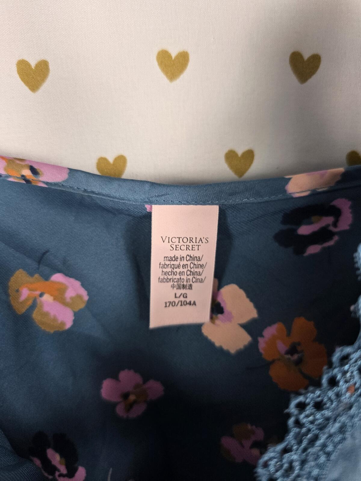 Victorias Secret Floral Lace Lined Babydoll Tank Top vintage Satin LARGE