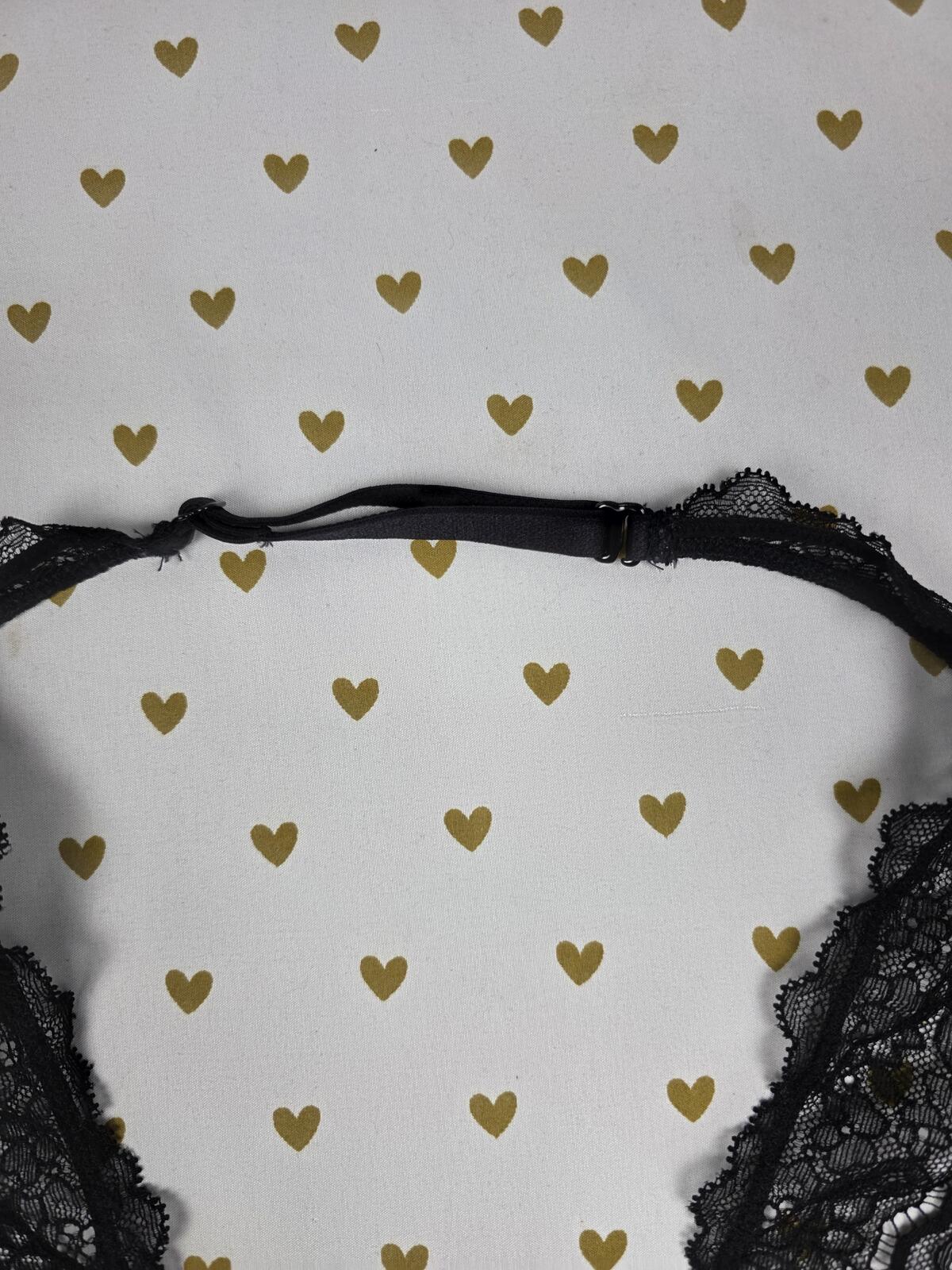 Victorias Secret Sexy Black Lace Halter Nightie Lingerie Garter Skirt SMALL