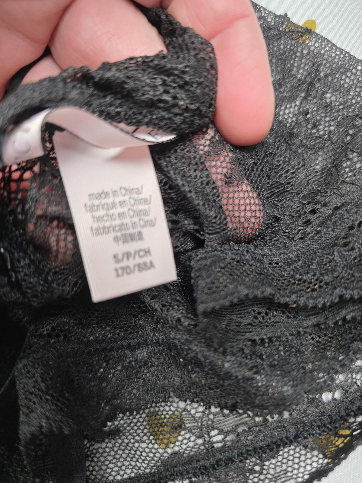 Victorias Secret Sexy Black Lace Halter Nightie Lingerie Garter Skirt SMALL