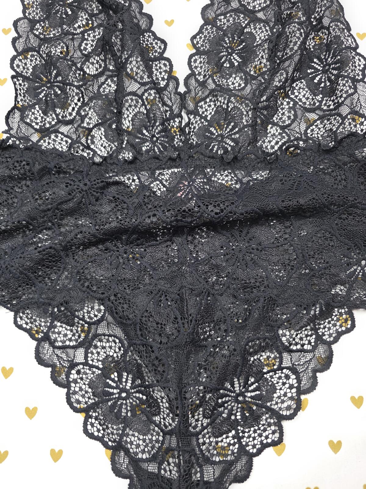 Victorias Secret Sexy Lace Tie Halter Bodysuit Teddy Sheer Black V String Thong