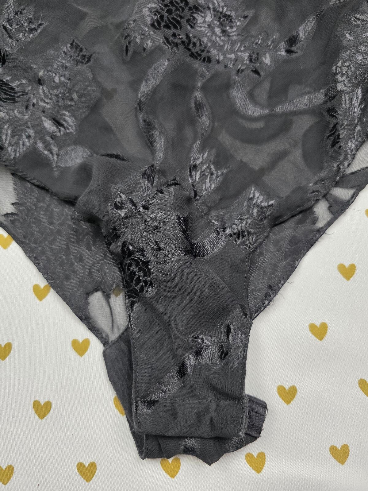 Victorias Secret Vintage GOLD LABEL Teddy Satin LARGE Silky Bodysuit Lingerie