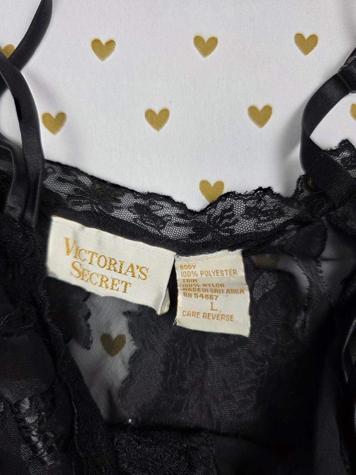 Victorias Secret Vintage GOLD LABEL Teddy Satin LARGE Silky Bodysuit Lingerie