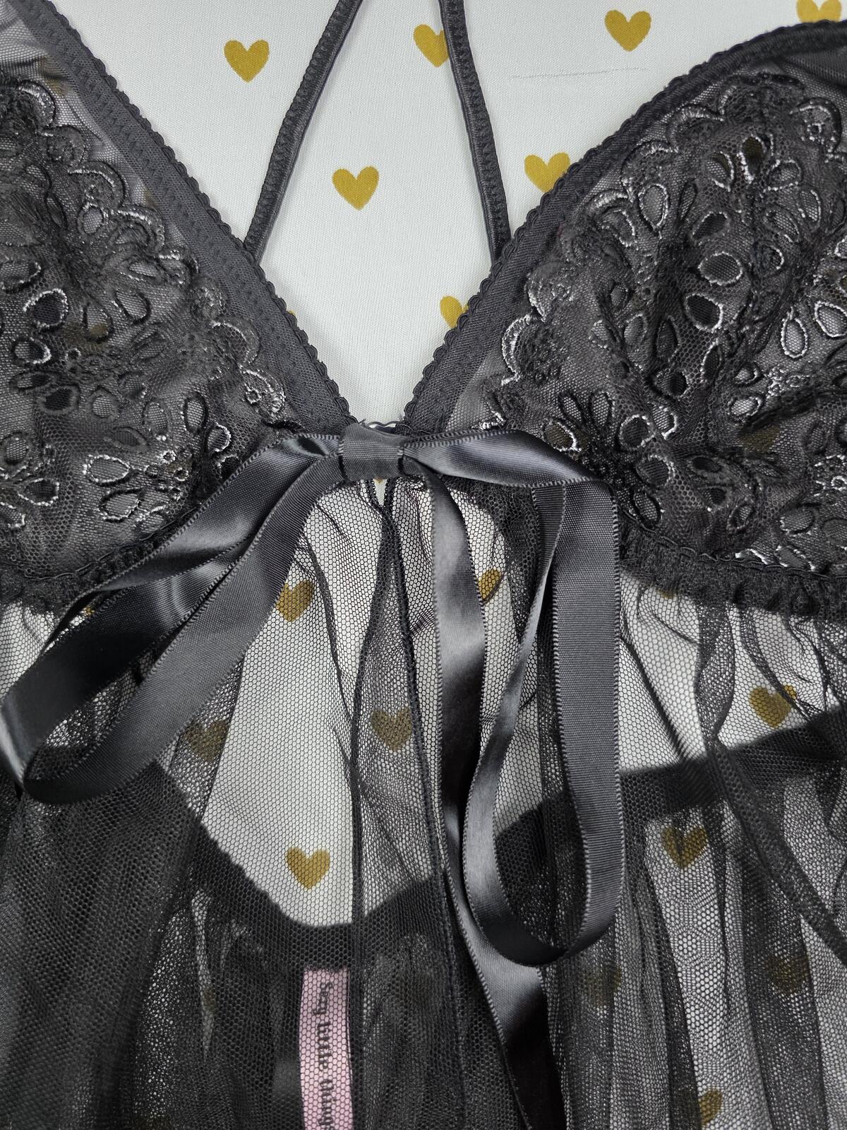 Medium Black Sheer Sexy Babydoll Nightie Lingerie Dress SEXY LITTLE THINGS