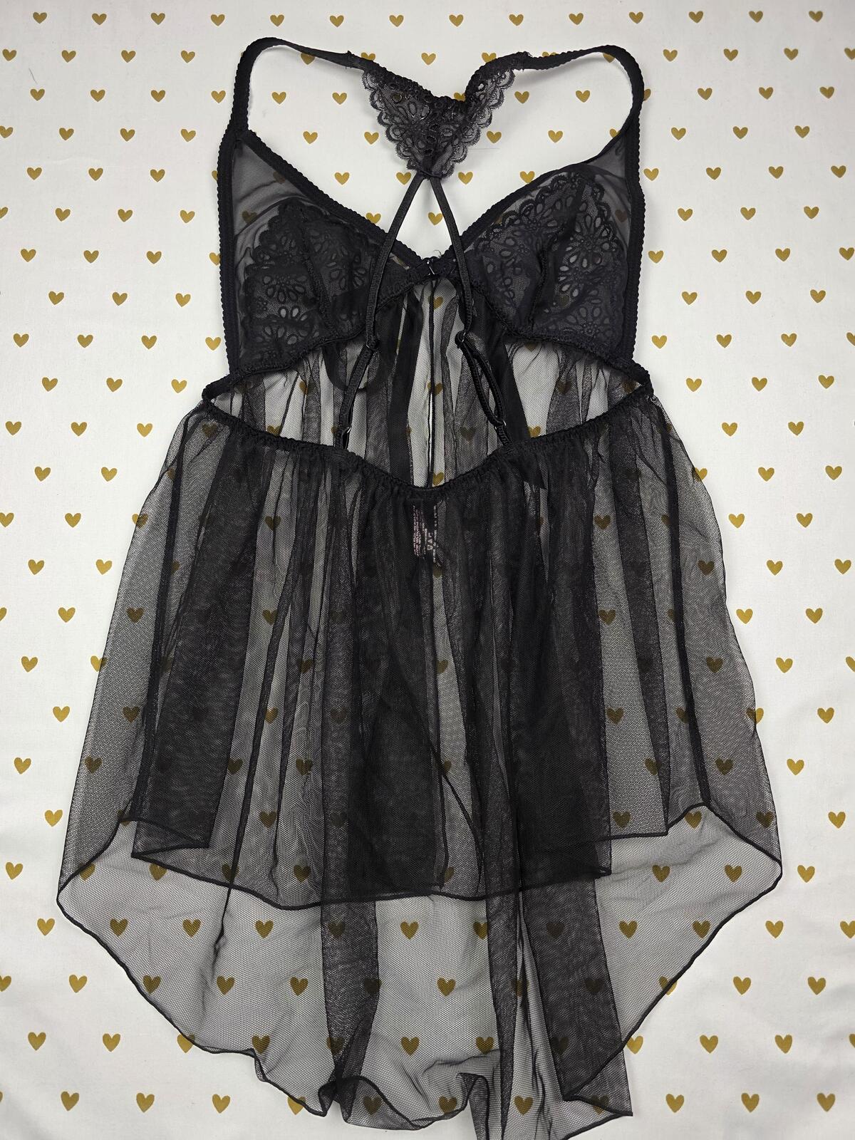 Medium Black Sheer Sexy Babydoll Nightie Lingerie Dress SEXY LITTLE THINGS