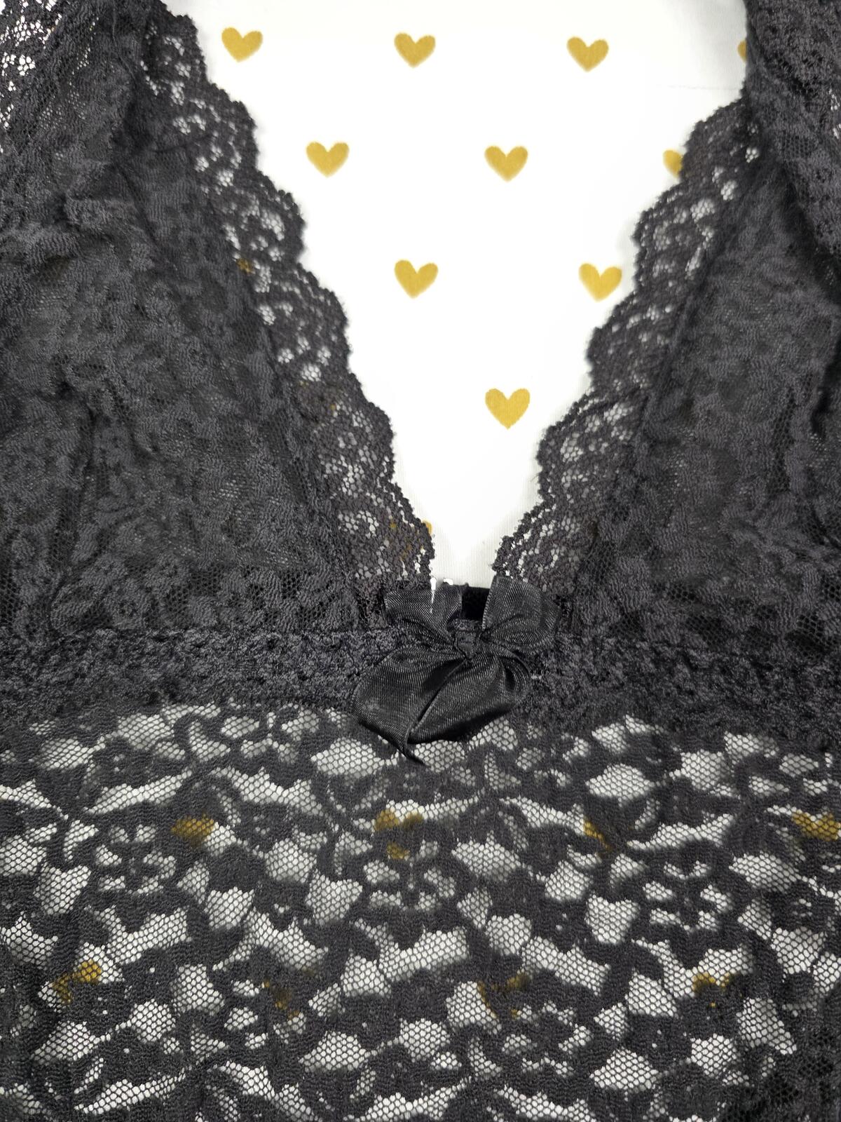 Victorias Secret Black Lace Stretchy Small Halter Dress Nightie Lingerie Slip