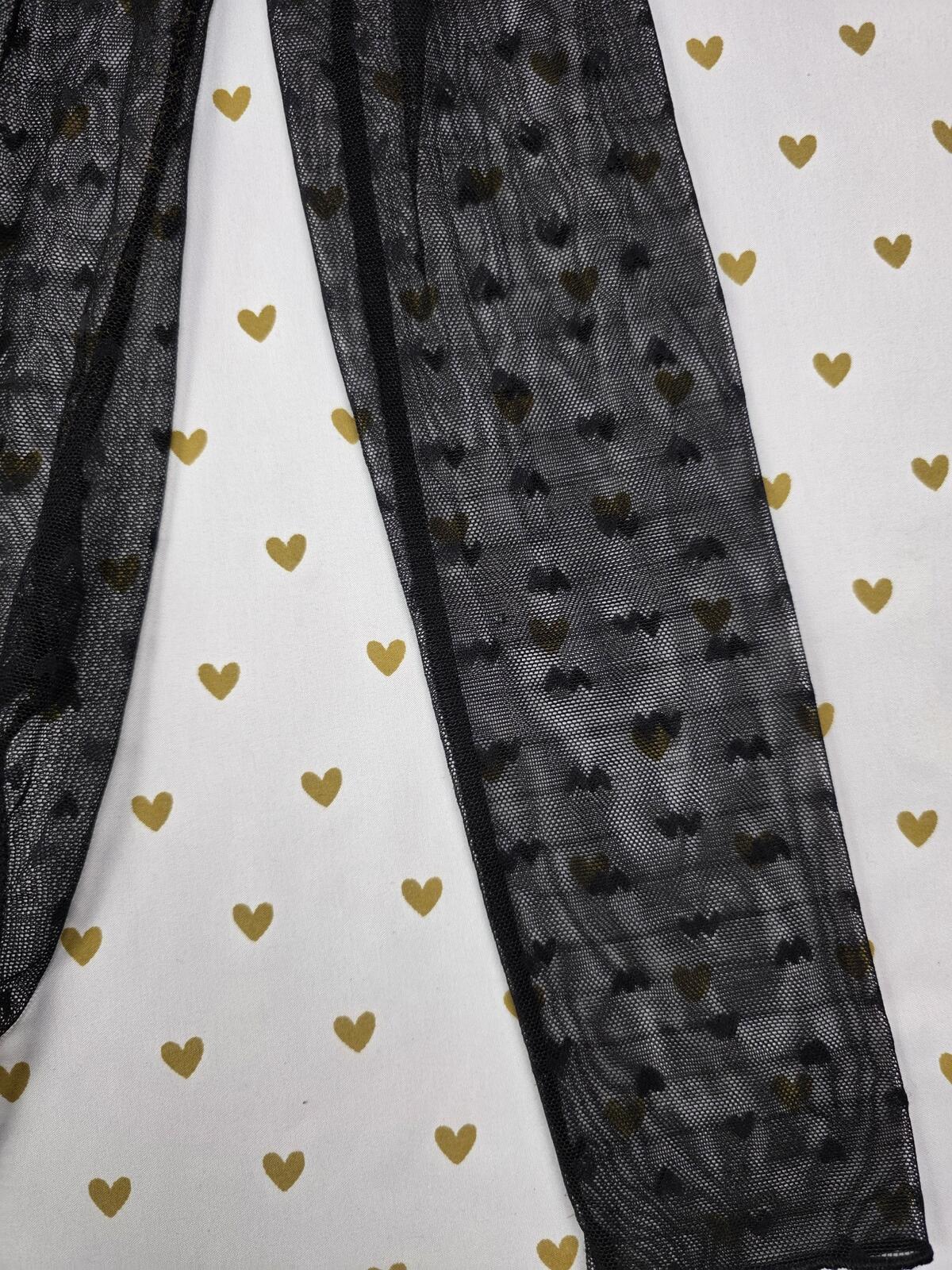 Victorias Secret Sheer Polka Dot Heart Long Sleeve Bodysuit XS