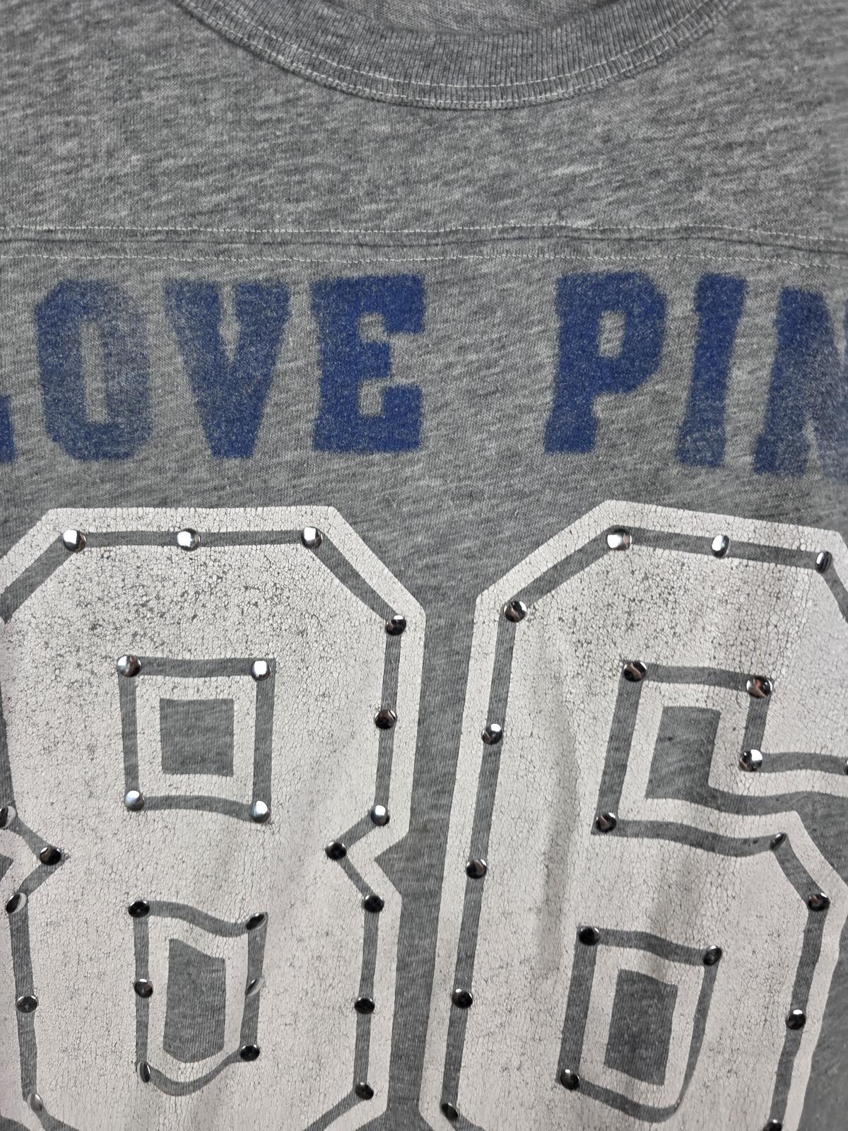 Victorias Secret PINK Vintage Y2k LONG SLEEVE LOVE 86 Tee shirt LARGE BLING