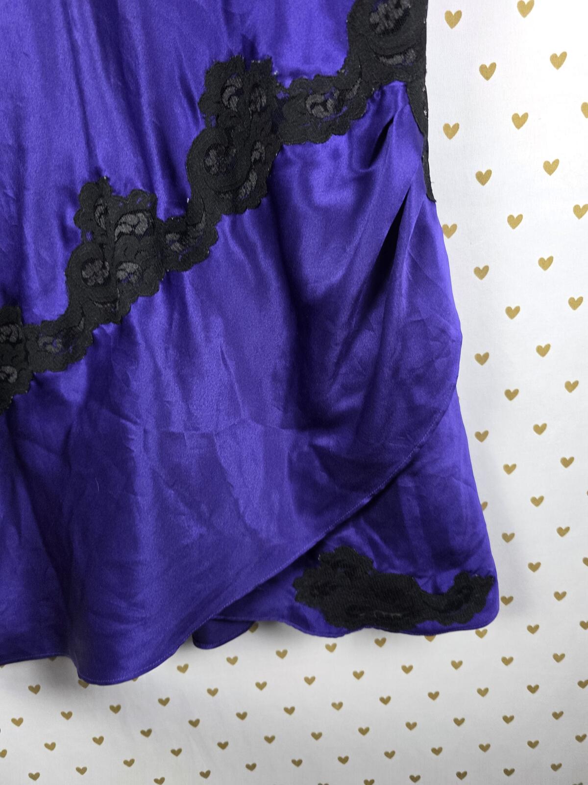 Victorias Secret Purple Lace Satin Flowy Nightie Lingerie Slip Dress GOLD LABEL