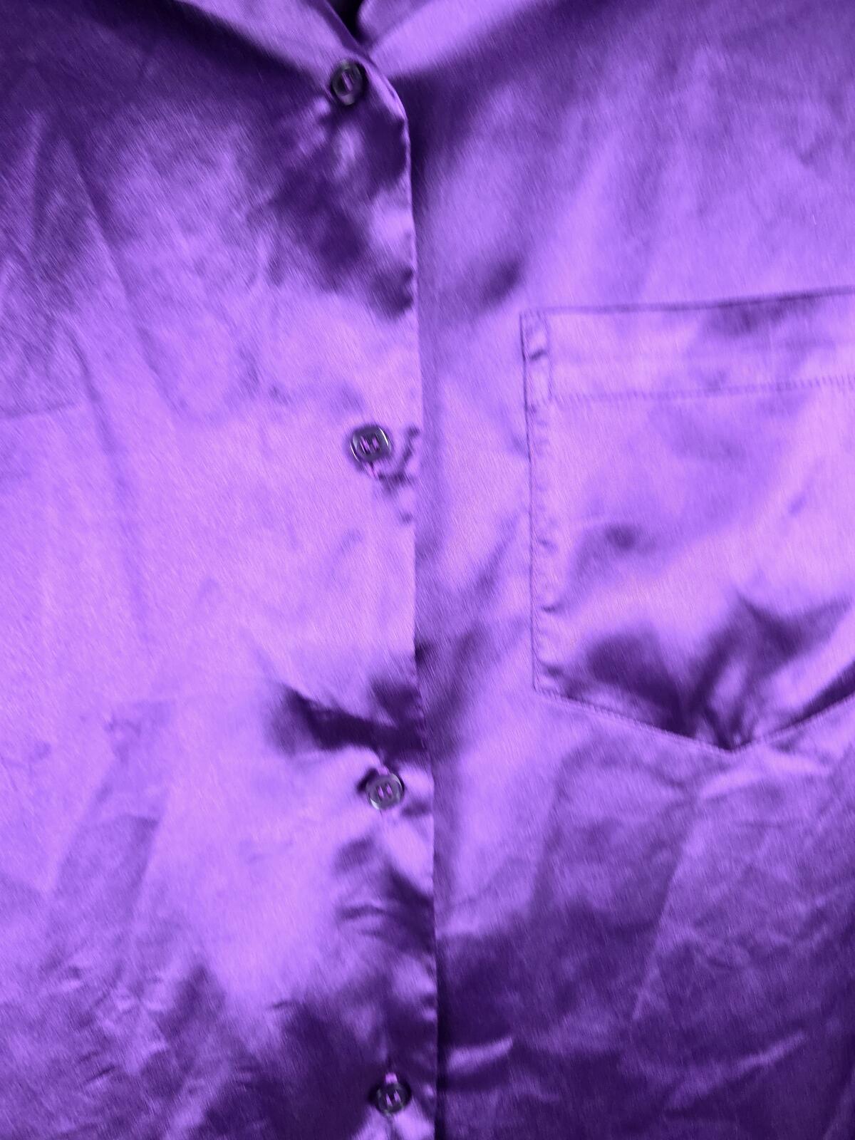 Victorias Secret Large Purple Satin Silky Nightgown Sleep Shirt Long Sleeve