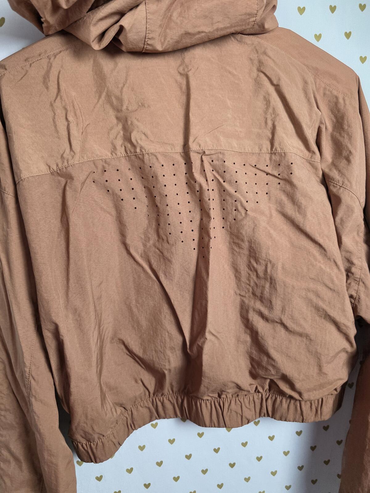 Victorias Secret Brown Active Vented Hoodie Jacket Full Zip Cropped Short SMALL