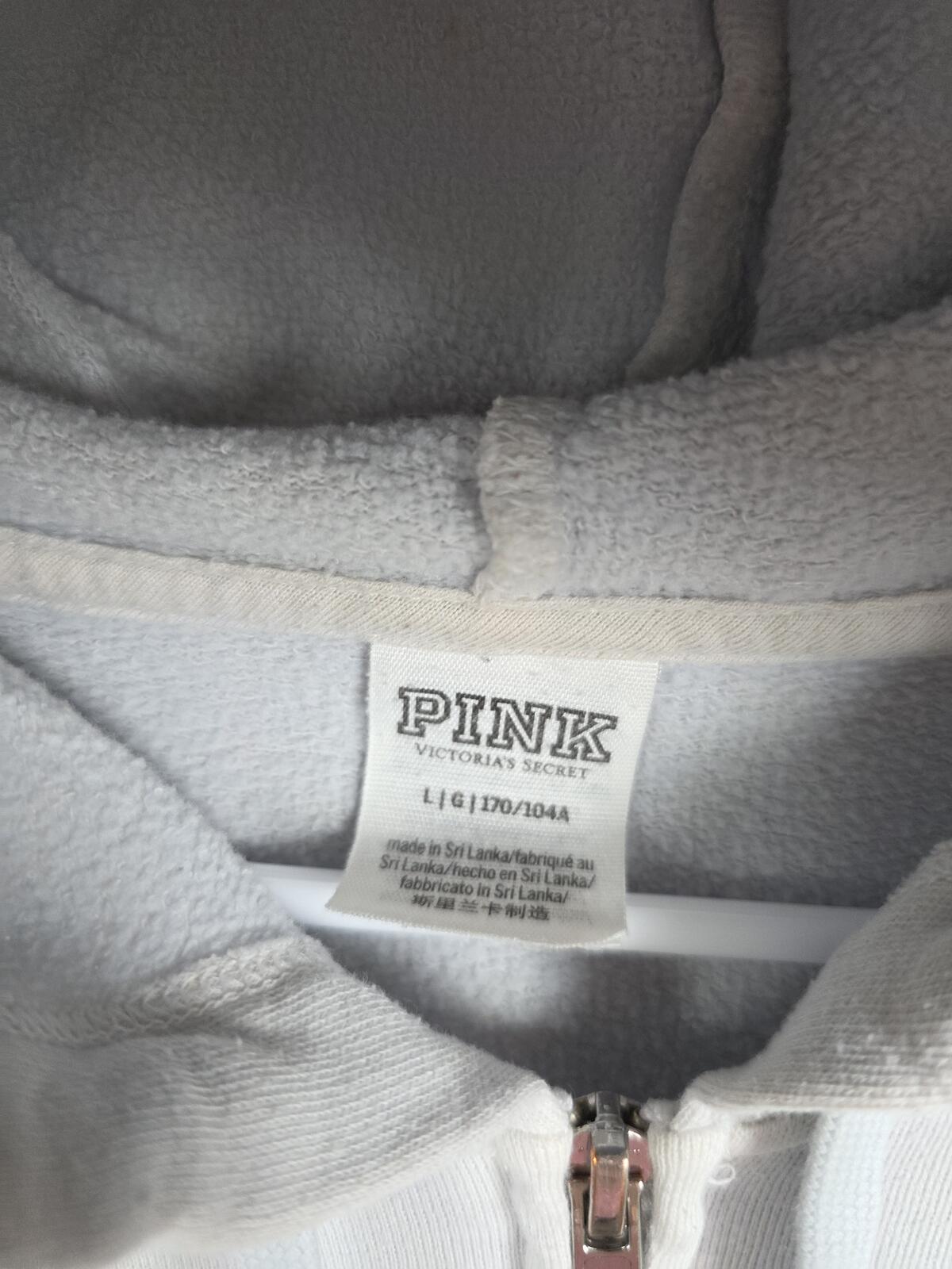 Victorias Secret Pink Tye Dye Logo Full Zip Sweater Jacket LARGE