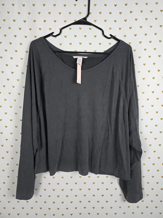 Victorias Secret PINK Modal Cotton NEW Soft Long Sleeve Open Back Tee 2XL XXL