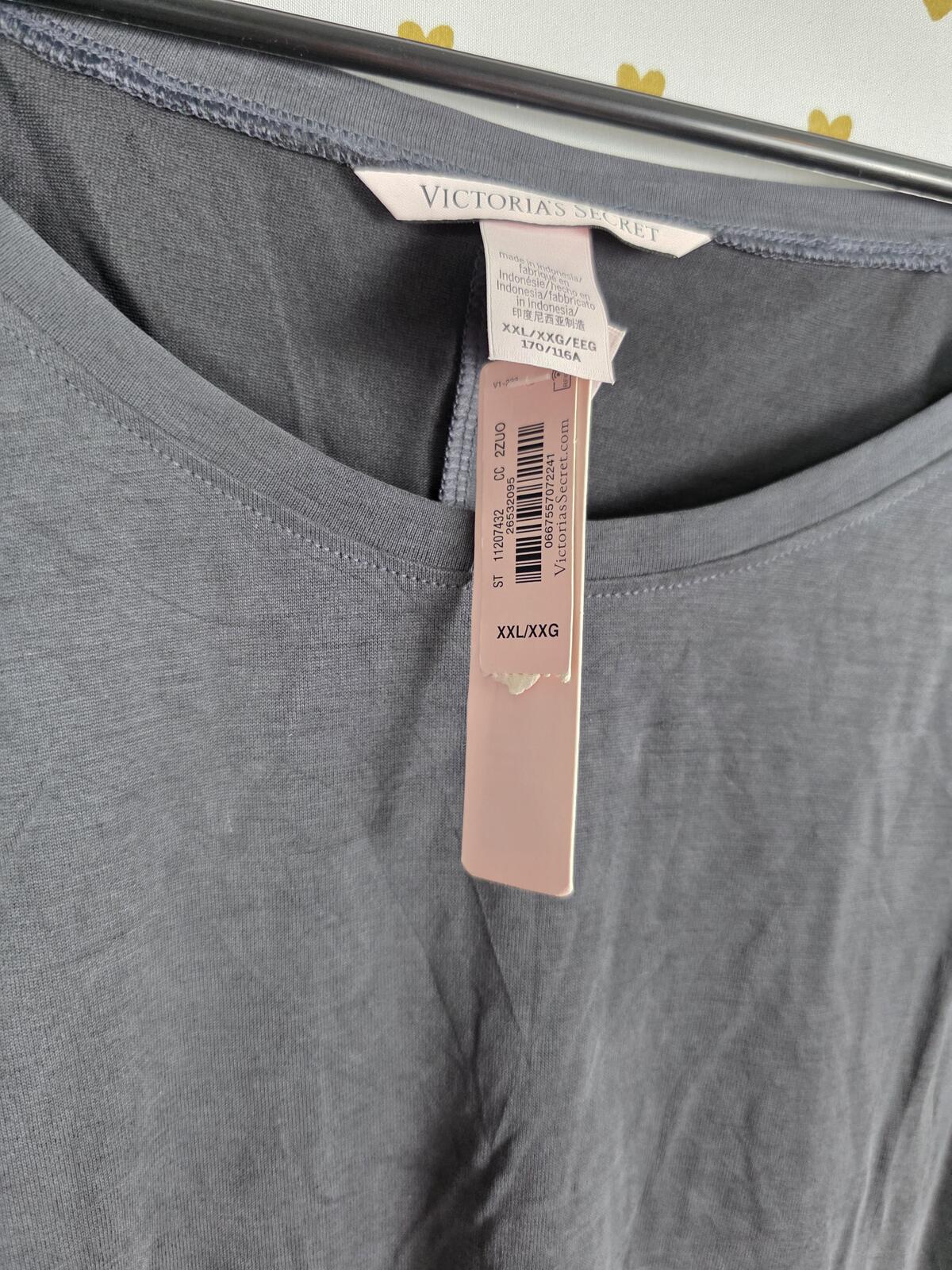 Victorias Secret PINK Modal Cotton NEW Soft Long Sleeve Open Back Tee 2XL XXL