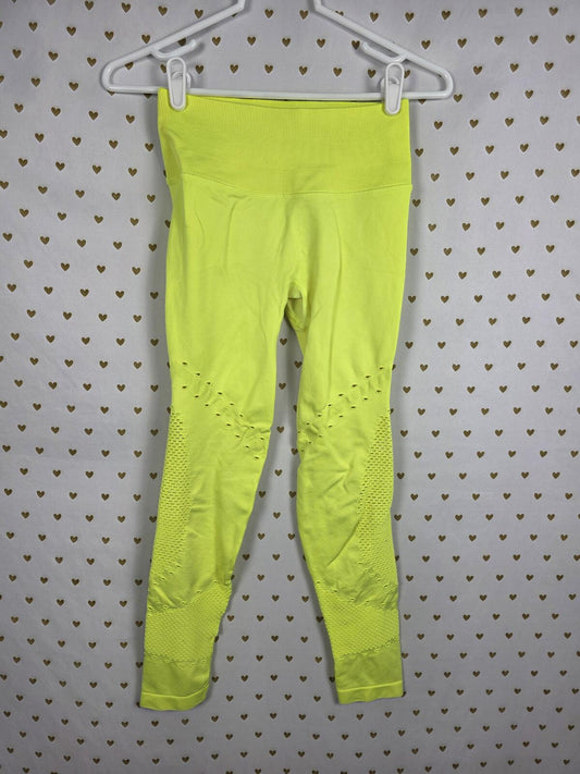 Victorias Secret SPORT Neon Active Leggings Pants Yellow Cutout SMALL