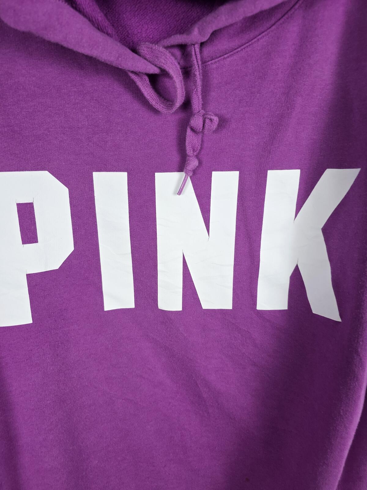 Victorias Secret Pink Purple Oversized Logo Sweater Shirt Dress POckets XL