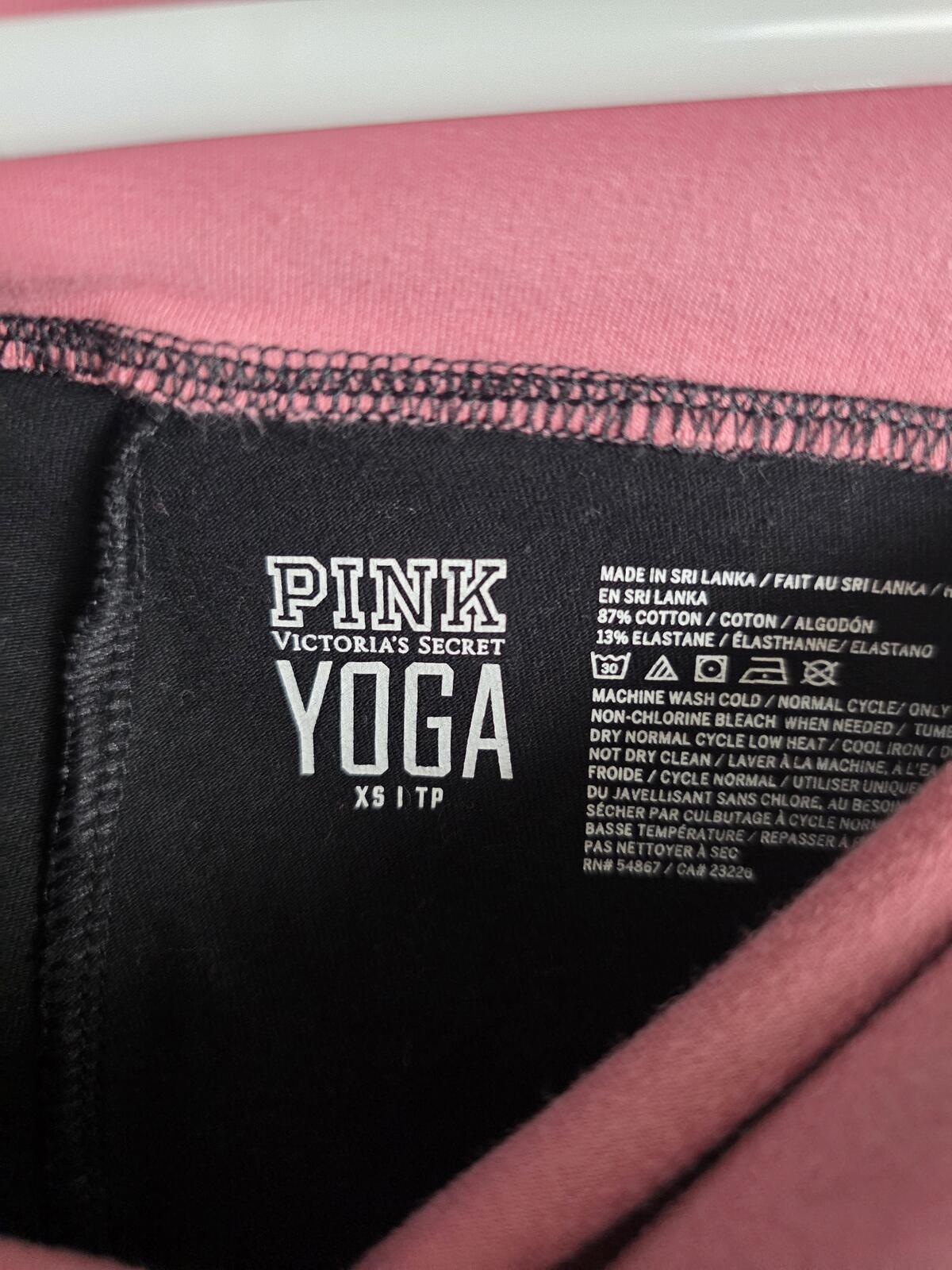 Victorias Secret PINK Bling Logo Sequined Foldover Yoga Pants Skinny XS