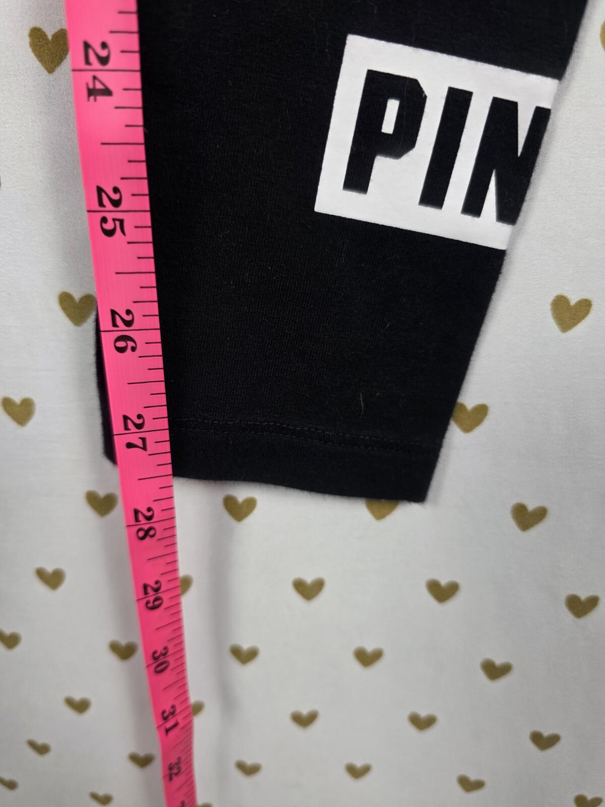 Victorias Secret PINK Bling Logo Sequined Foldover Yoga Pants Skinny XS