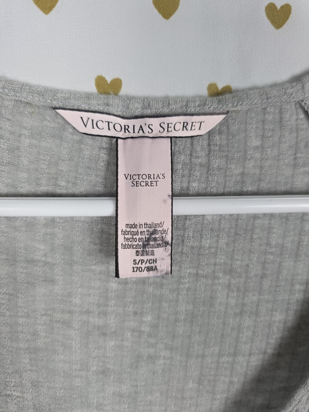 Victorias Secret Grey Super Soft Sleep Romper Outfit Shorts SMALL