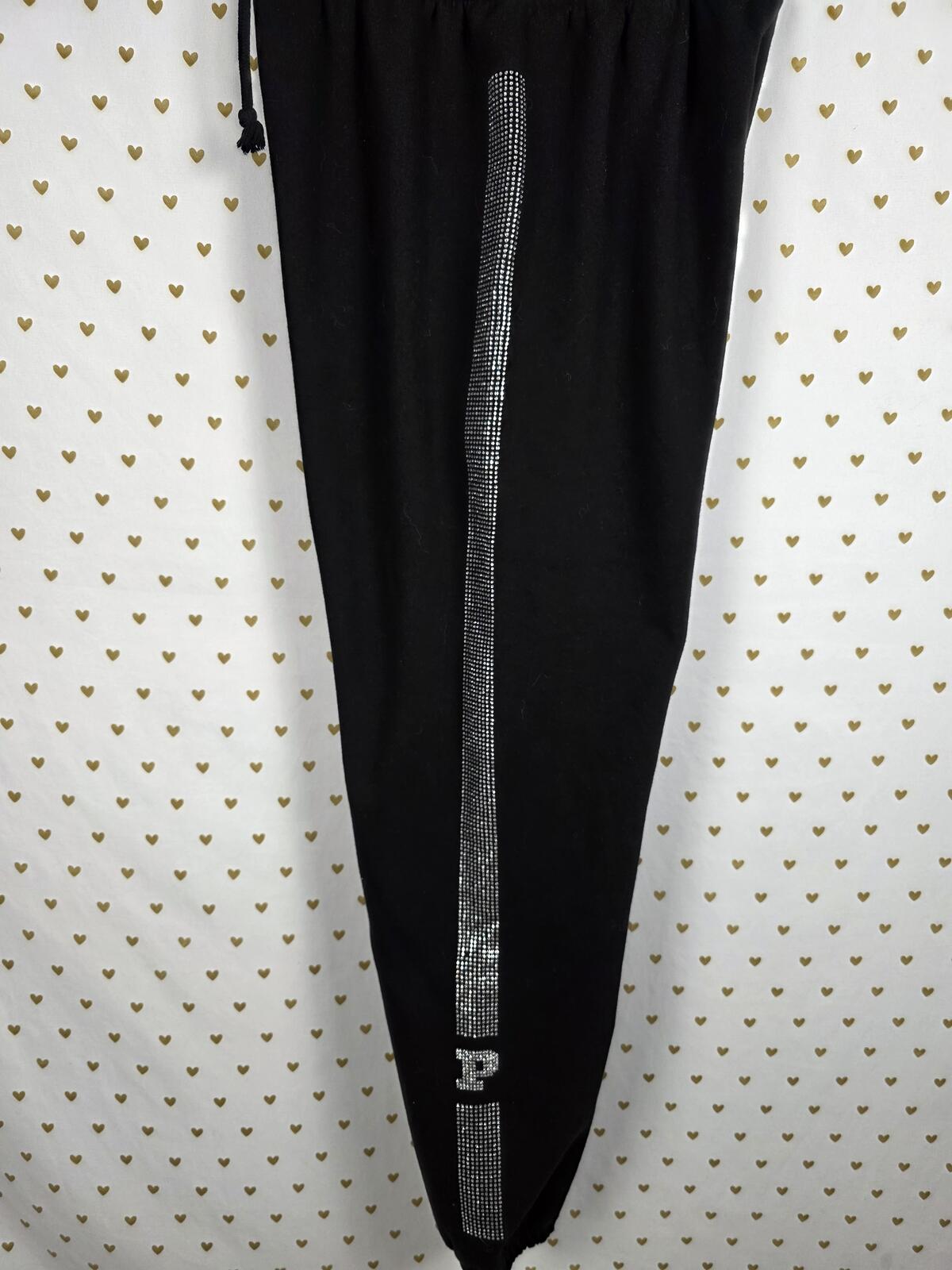 Victorias Secret PINK BLING Rhinestone studded Joggers sweats sweatpants MEDIUM