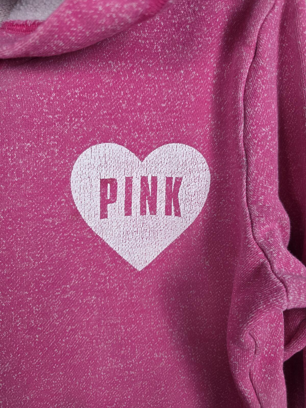 Victorias Secret Pink Pullover Heart Logo Sweater Shirt Hoodie vintage MEDIUM