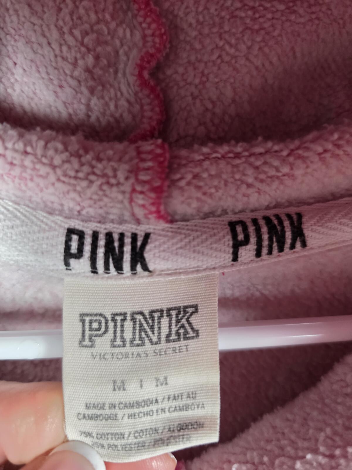 Victorias Secret Pink Pullover Heart Logo Sweater Shirt Hoodie vintage MEDIUM