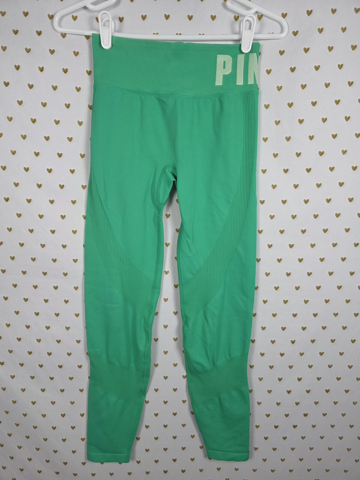 Victorias Secret PINK Green Leggings Active Sport Yoga Pants SMALL