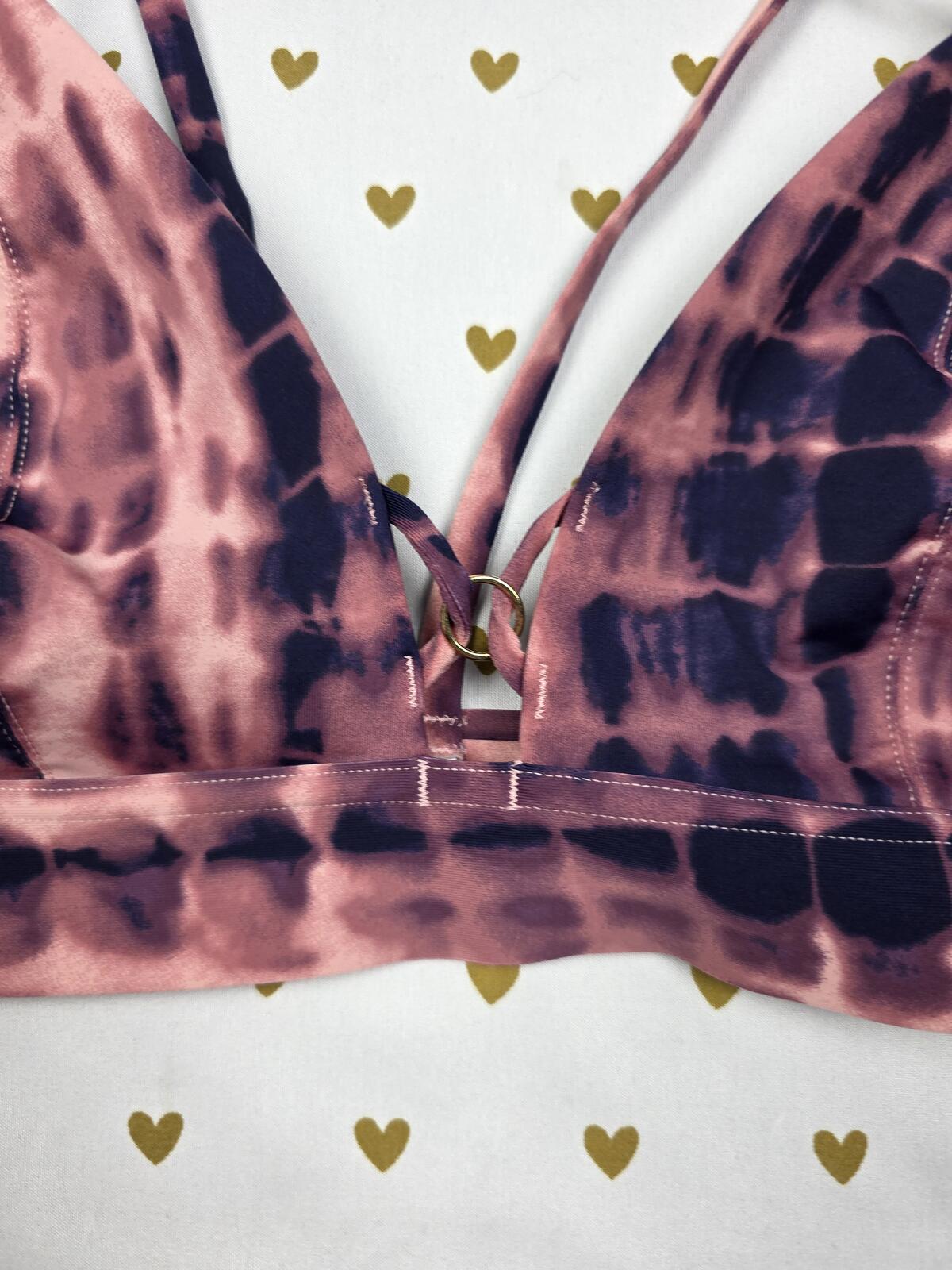 Victorias Secret Pink Bonded Tye Dye Strappy LARGE Bralette Bra Top Tank Sports