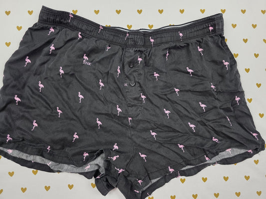 Victorias Secret PINK FLAMINGOS Silky Small Sleep Shorts Boxers Pajama Bottoms