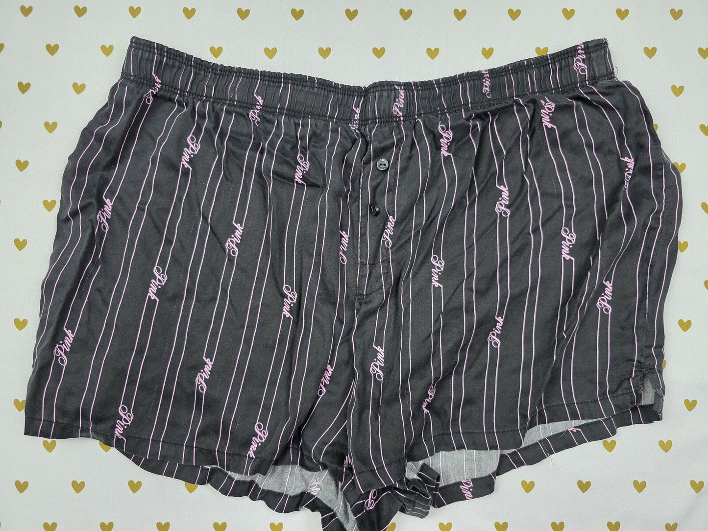 Victorias Secret PINK Silky Logo Medium Sleep Shorts Boxers Pajama Bottoms