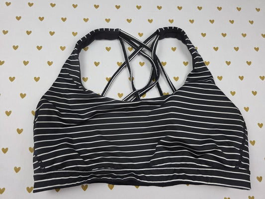 Victorias Secret Striped Strappy Sports Bra MEDIUM Bralette Bra Top Tank
