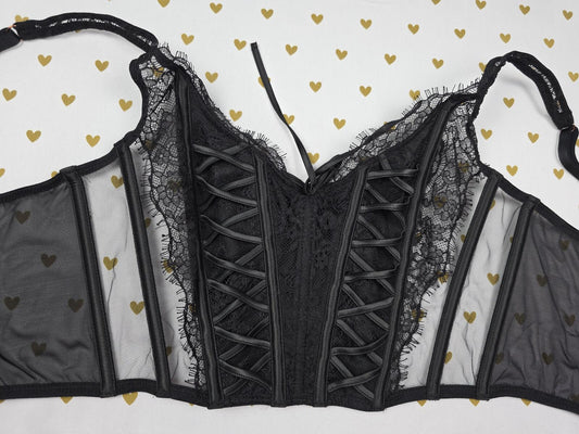 Victorias Secret Dream ANGELS Black Medium Sexy Bralette Bra Top Tank
