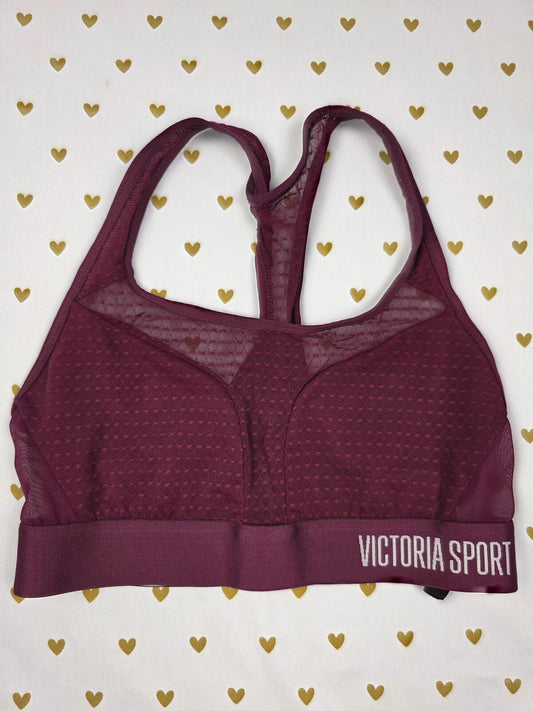 Victorias Secret Polka Dot Sports Bra SMALL Maroon Bralette Bra Top Tank