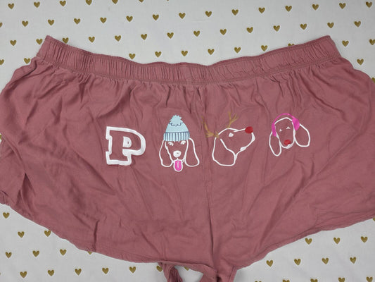 Victorias Secret PINK Dog Logo Butt 2XL XXL  Sleep Shorts Boxers Pajama Bottoms