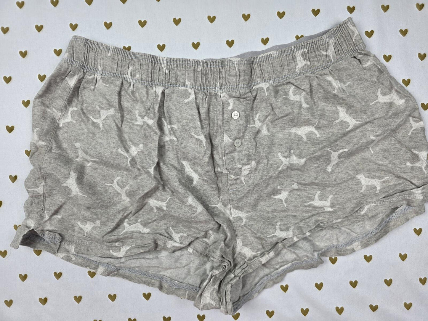 Victorias Secret PINK Grey XS DOG Sleep Shorts Boxers Pajama Bottoms