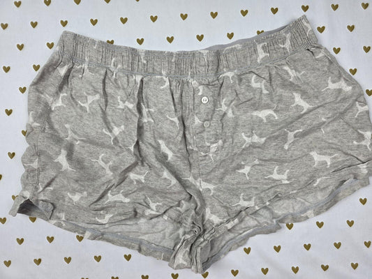 Victorias Secret PINK Grey XS DOG Sleep Shorts Boxers Pajama Bottoms