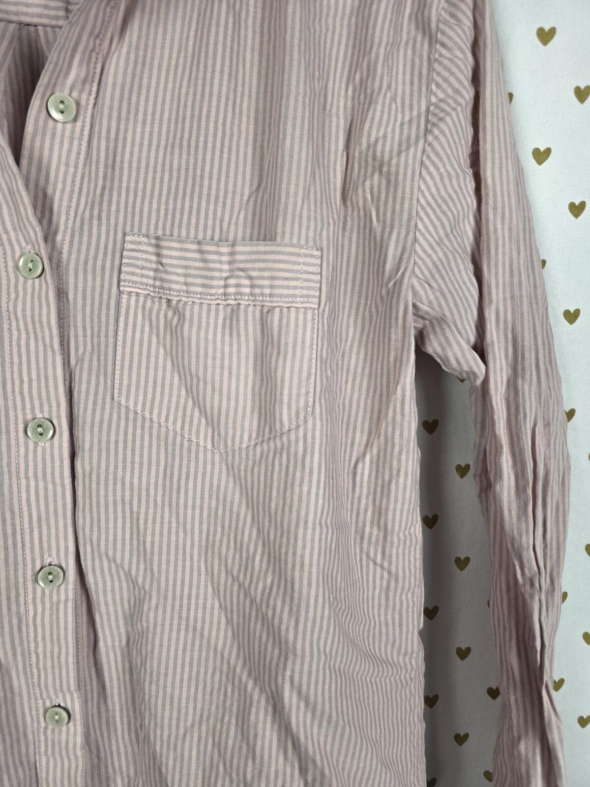 Victorias Secret Button Down Long XS Striped Sleep Shirt Pajama Nightgown