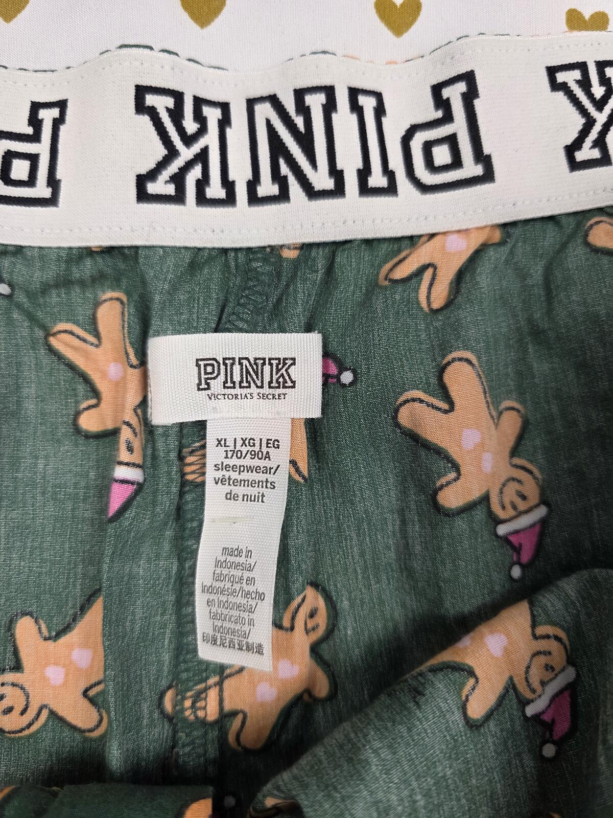 Victorias Secret PINK Gingerbread Man XL Sleep Shorts Boxers Pajama Bottoms