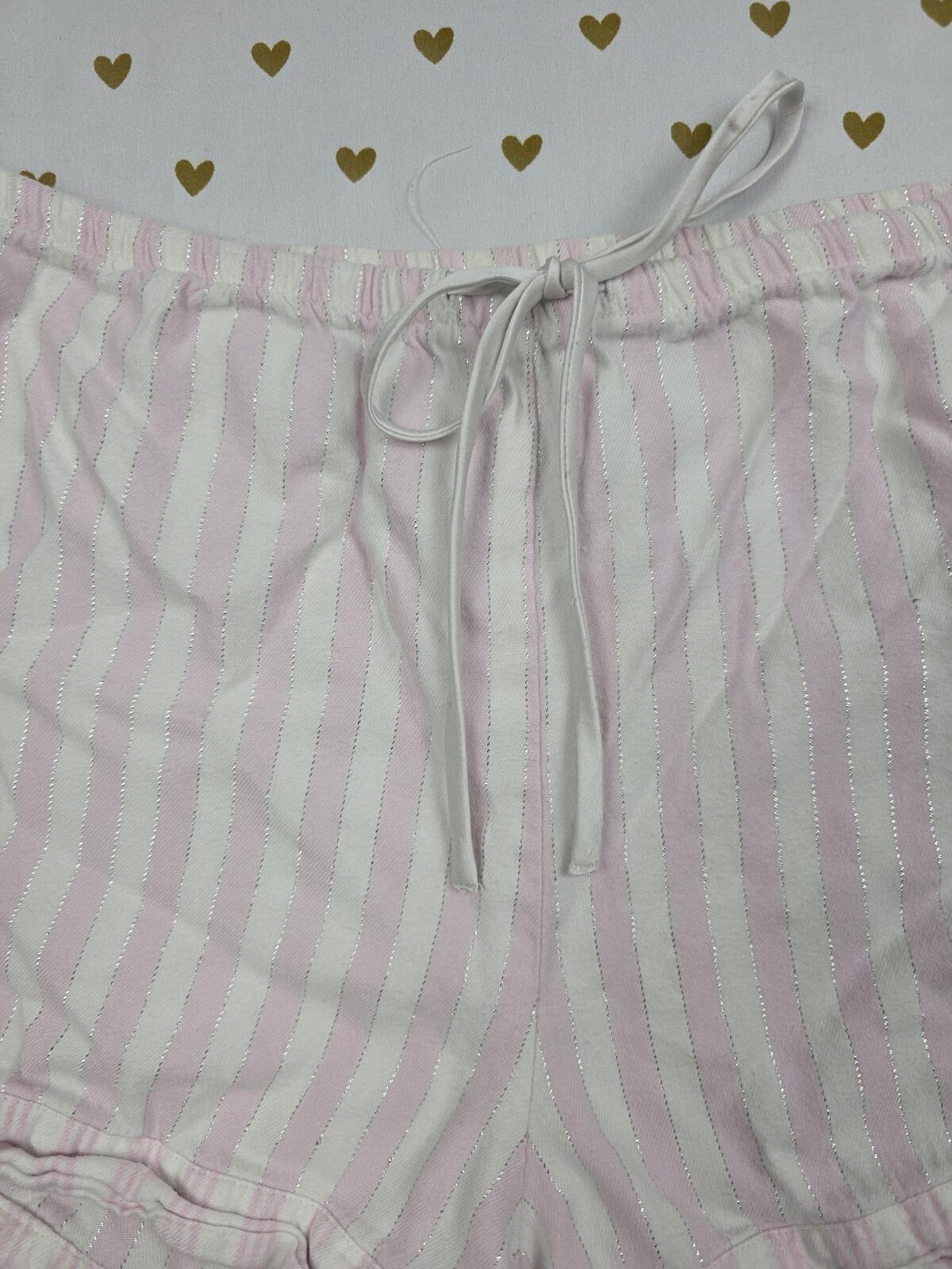 Victorias Secret Striped Pink MEDIIUM Sleep Shorts Boxers Pajama Bottoms