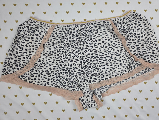 Victorias Secret Cheetah Leopard Spot LARGE Sleep Shorts Boxers Pajama Bottoms
