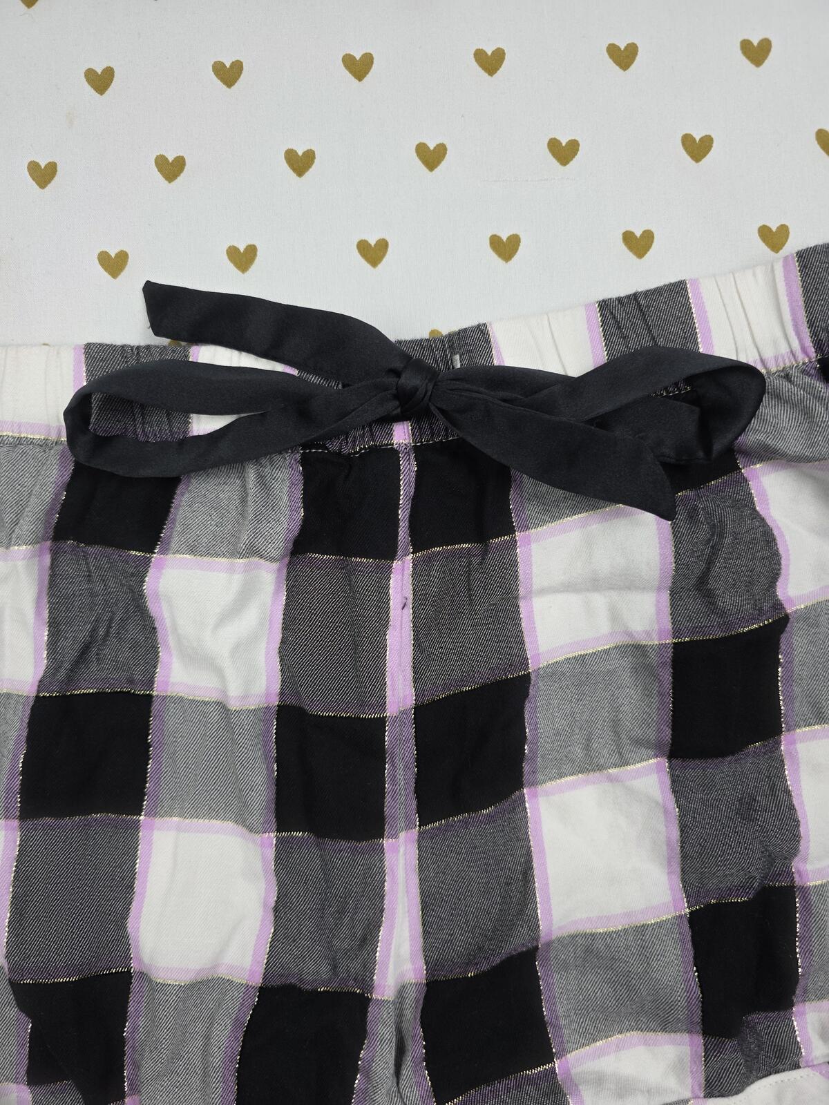 Victorias Secret Plaid Black Checkered XL Sleep Shorts Boxers Pajama Bottoms