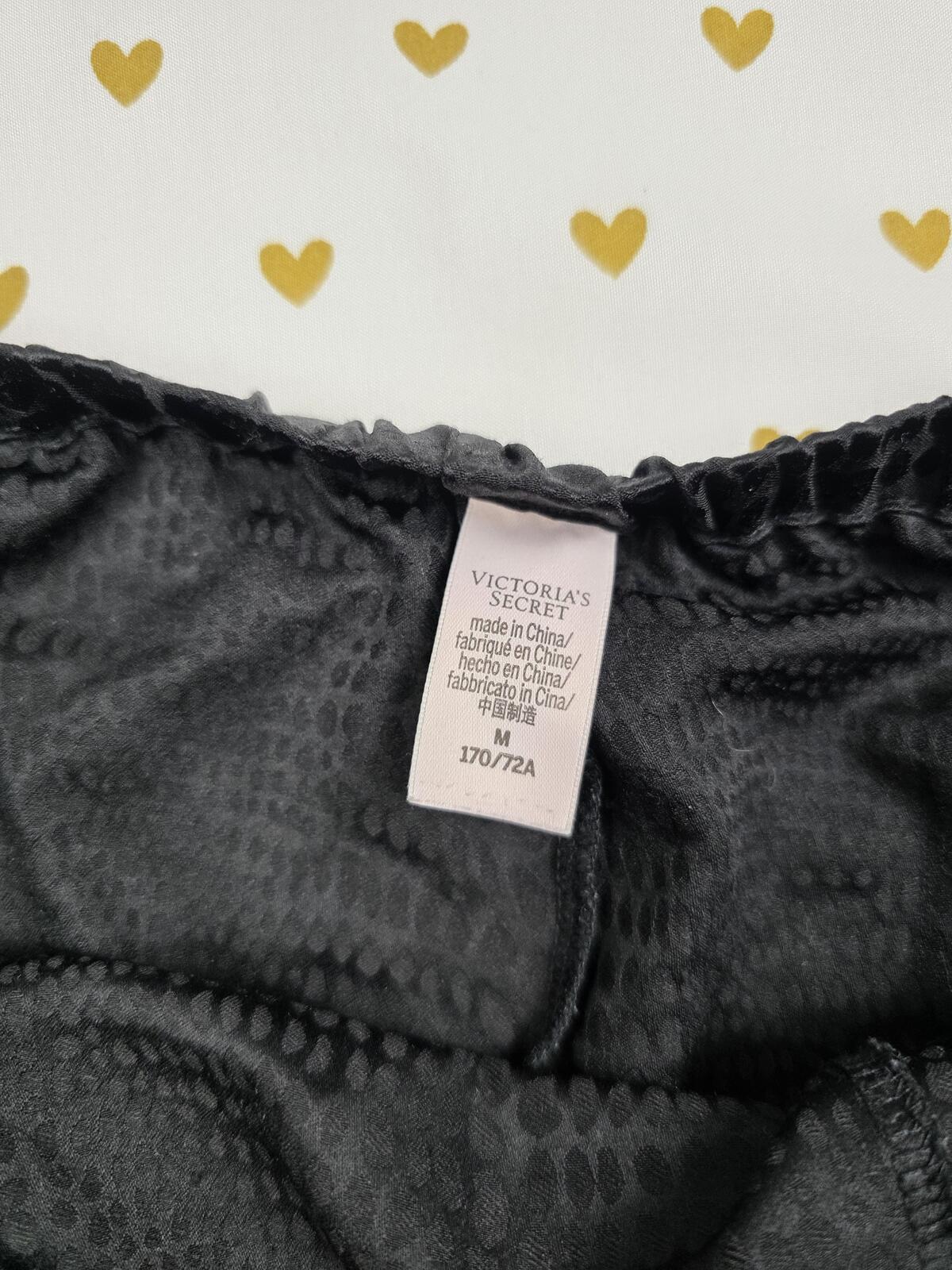 Victorias Secret Black Sain Animal Print MED Sleep Shorts Boxers Pajama Bottoms