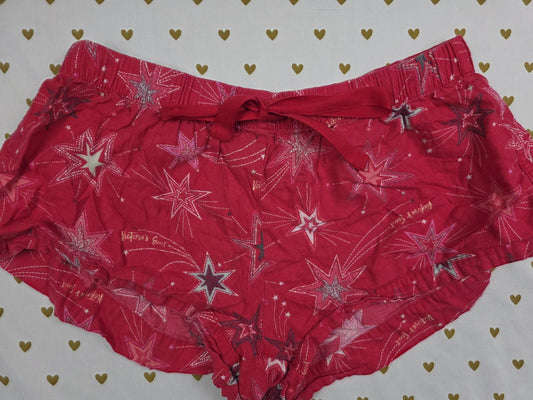 Victorias Secret Red Stars Ruffled Small  Sleep Shorts Boxers Pajama Bottoms
