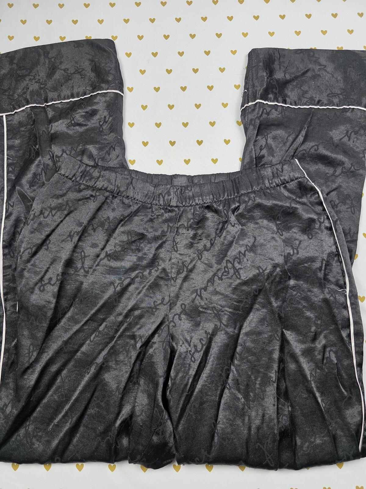 Victorias Secret Black satin Sleep Pants Pajama Bottoms  SMALL