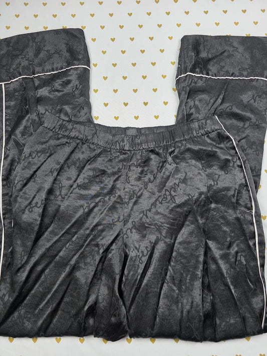 Victorias Secret Black satin Sleep Pants Pajama Bottoms  SMALL