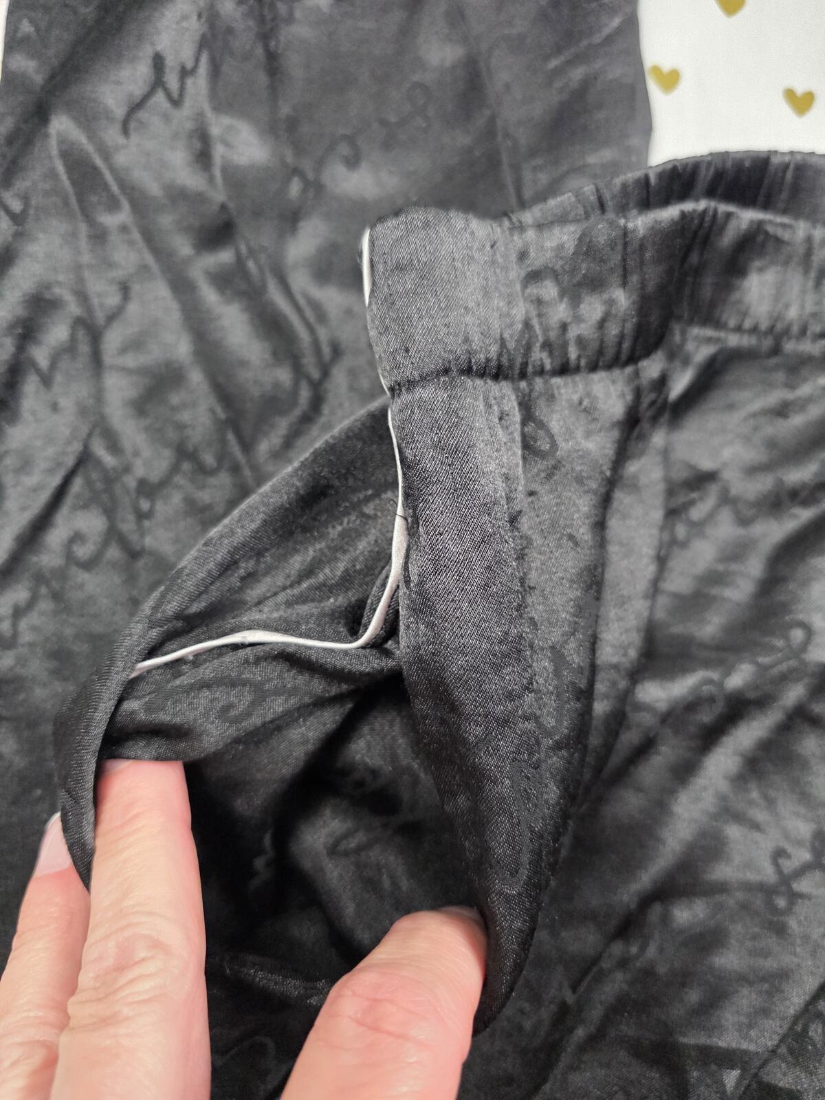 Victorias Secret Black satin Sleep Pants Pajama Bottoms  SMALL