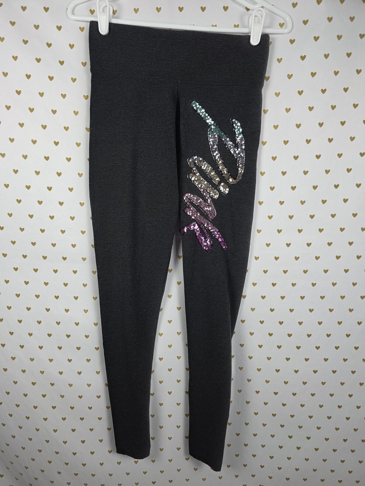 Victorias Secret PINK Gradient Rainbow Sequin BLING HTF Tank Yoga Pants SMALL